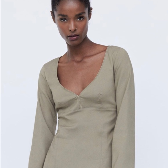 NWT Zara Sweetheart Neckline Dress Size L - Picture 2 of 10